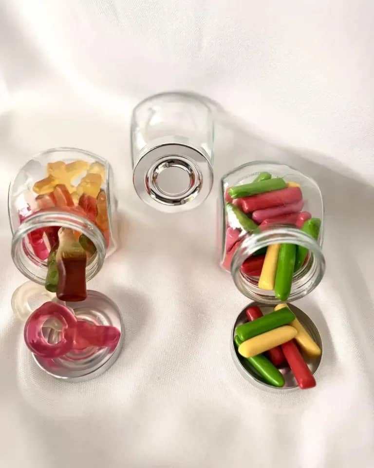Candybar-Gläser silber